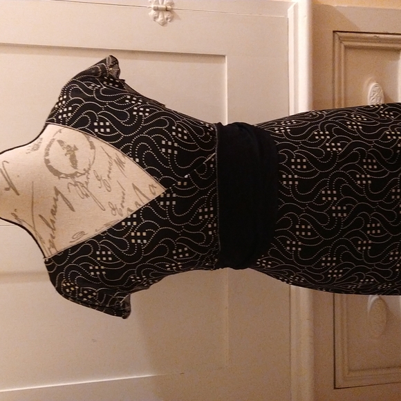Max Studio black and cream dress Sz S - Picture 2 of 7